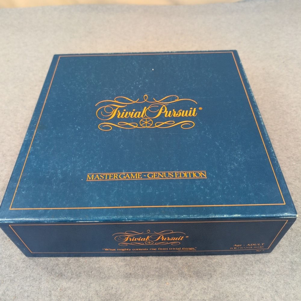 Trivial Pursuit Master Game Genus Edition Vintage Board Game Blue Box Set
